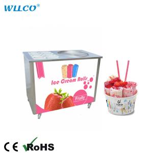 China Customized Wholesale Fast Frozen Yogurt Ice Cream Roll Machine Single or Double Pans Ice Cream Roll Machine wholesale