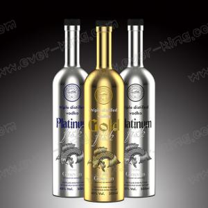 Electroplated Spirit Wine Vodka Glass Liquor Bottle Customized 500ml
