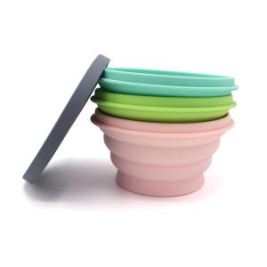 Lightweight 750ML Foldable Collapsible Silicone Bowl With Lid