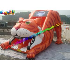 Popular Giant Tiger Inflatable Slide , Huge Inflatable Dry Slide With PVC Vinyl