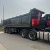 China Truck Trailer 60T Rear Load 3 Axles U Model Box Dump Trailer With Mechanical Suspension wholesale