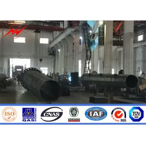 30.5m Flange Type Traditional Galvanized Steel Pole , Electric Power Transmission Poles