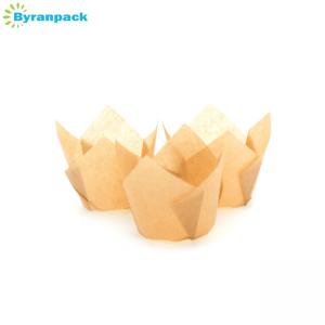 China Bottom 50mm Greaseproof Cupcake Cases / Fancy Tulip Paper Cupcake Liners supplier