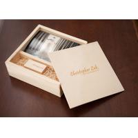 China Sliding Lid Wooden Photo Frame Box , Wooden Photo Memory Box With Wooden USB Drive on sale