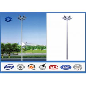 China Dodecagonal Hot dip galvanized led High Mast Light Pole 15m Height 5mm Thickness supplier