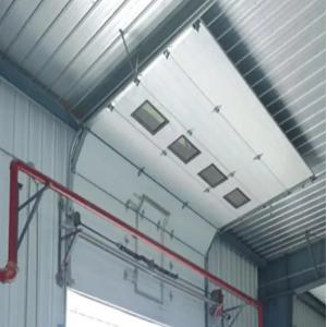 Double skinned Overhead Sectional Door for Weather resistant Performance Electric Roll Up automatic with pedestriaian