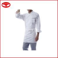 Curto personalizado/sleeve por muito tempo os uniformes de serviço de alimentação brancos do revestimento do hotel