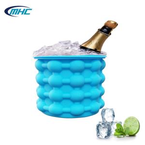 China Collapsible Silicone Ice Mold Ice Cube Maker Ice Bucket Eco Friendly supplier