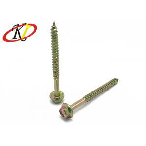 China Hex Washer Head Yellow Zinc Screws / Wood Furniture Fasteners With RoHS Certified supplier