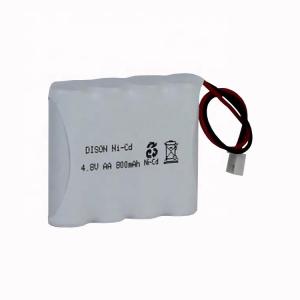 Long Cycle Life NiCd 4.8V AA 800mAh Rechargeable Battery Pack For Emergency Lighting