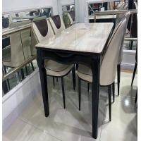 China Scratch Resistant Artificial Marble Top Dining Table Set for sale