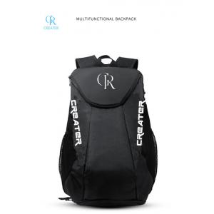 Black Badminton Racket Bag Backpack Jacquard Polyester Lightweight