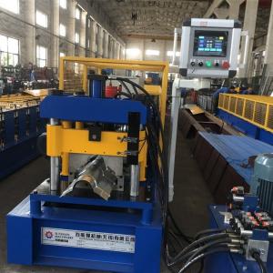 China Metal Ridge Cap Roll Forming Machine 0.8mm With Step On Surface For Glazed Tile 5.5KW supplier