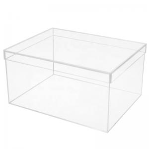Clear Shoe Display Acrylic Box With Lid Supports Container Store Glossy Transparent