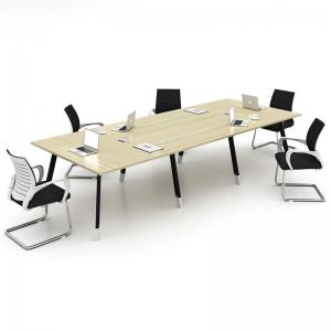 China Office Furniture Melamine Board Conference Room Table Deep Oak + Light Oak Color supplier