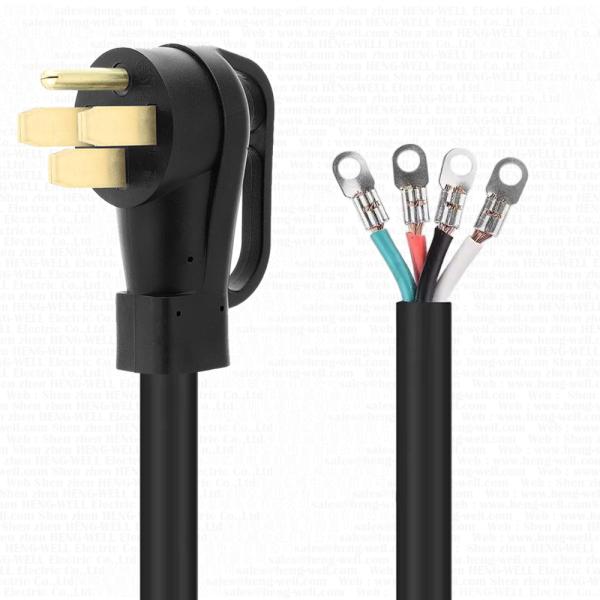 125V 250V Nema 14-50P Extension Cord With SJTW 4C 6/8AWG Cable Stripped With Terminal 50 Amps USA Power Cord For Generator
