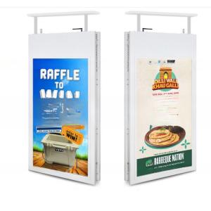 ceiling roof mount double screens 55" inch wireless WIFI network totem LCD display for commercial AD POP screen Window signage