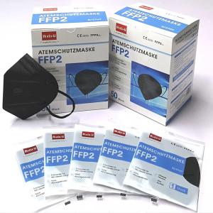 China Máscara de metade FFP2 de filtração preta, máscara não tecida do respirador, total 5 camadas com alinhamento do branco da camada, CE 0370 & FDA supplier