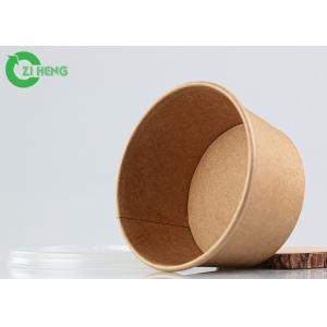 8oz Disposable Take Away Custom Logo Printed Brown Kraft Paper Bowl For Soup Yoghourt