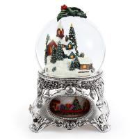China 150MM Christmas Cold Porcelain Lighted Musical Snow Globes on sale