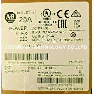 China 25A-D2P3N104 Allen-Bradley 523 AC Drive 480 VAC 3 Phase TNT Shipping supplier