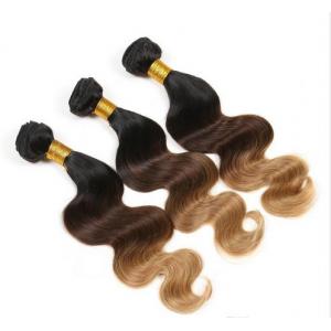 China Stock Black / Yellow Ombre Virgin Hair Weave Body Wave for Women supplier