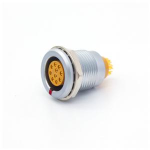 ZGG Straight Plug Round Push On Coax Connector 10 Pin Silver Color