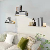 China OEM Customized Aluminum Book Wall Shelf Decorative Black Metal Floating Shelves on sale