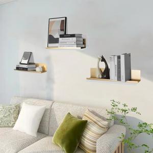 OEM Customized Aluminum Book Wall Shelf Decorative Black Metal Floating Shelves