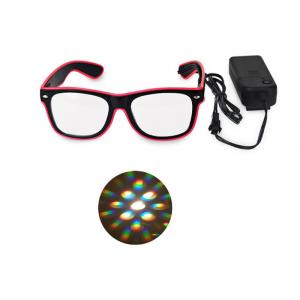 China El Wire Glow Led DJ Bright Light Safety Light Up LED flashing Diffraction glasses supplier