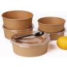 disposable take away kraft paper salad bowl with PET lid,kraft salad bowl