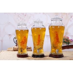 China 10L Juice Glass Wine Pot Glass Food Canisters , Large Glass Jar With Glass Lid wholesale