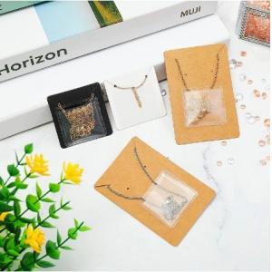 China Self Adhesive Seal Jewelry Display Card 2023 Custom Necklace Earring Card with Logo supplier