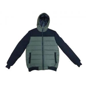 Mens Washed Cotton Padded Jacket Green Mens Winter Coats Outerwear
