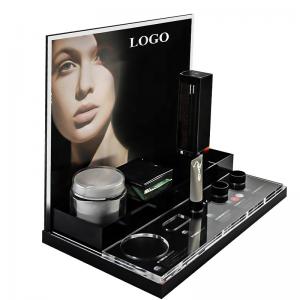 China Recyclable Black Cosmetic Acrylic Display Rack Retail Store Tier supplier