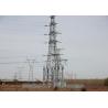 Galvanized Electricity Pylons , Transmission Steel Tower for Power Overhead Line