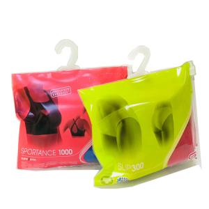 China Sock / Underwear Plastic Hanger Bags Slider Zip Lock Custom With Hook Hanger supplier