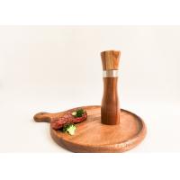 China Manual Reusable Refillable Wooden Salt And Pepper Grinder Set Acacia Wood Grinder on sale