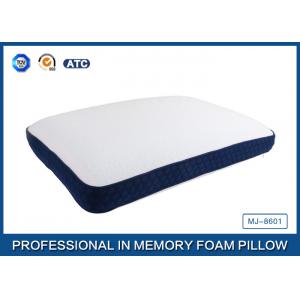 China Bread Shaped Cool Silica Gel Memory Foam Pillow With Piping Zippered Cover supplier