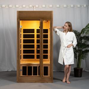 China Radiant Indoor Carbon Heaters Mini Wooden Infrared Sauna 1 - 2 Person supplier