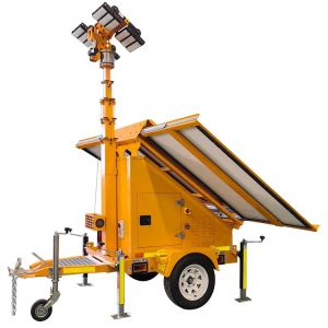 Mobile Solar Security Surveillance Light Tower With 3*460 W Solar Panels