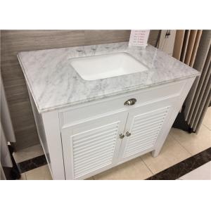 22" X 37" Carrera Marble Bathroom Countertops High Polish With Rectangle Cutout