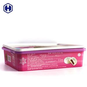 China Purple PP Plastic IML Box 450g  Moon Cake Packaging Customized Label supplier