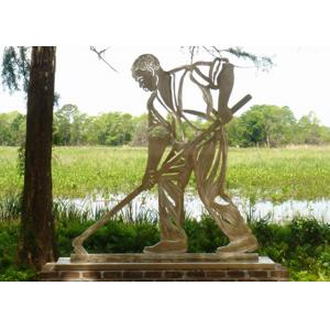 Stainless Steel Outdoor Metal Sculpture , Metal Figure Sculpture For Public Decoration