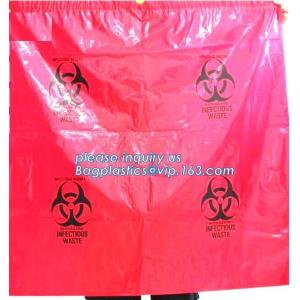 China Biohazard Waste Disposal Bags Drawstring, Gallon Capacity, Medical Garbage Bags, High- Temperature Resistant supplier