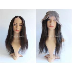 Tangle Free Human Hair Glueless Full Lace Wigs / Straight Remy Hair Weave