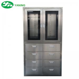 China Stainless Steel Medical Cabinet With 8 Pcs Drawer Half Swing Door Adjustable Shutter supplier