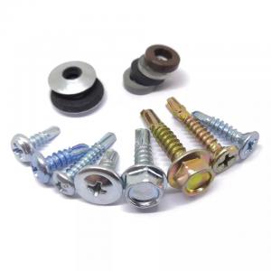 Hex Drill Screw Stainless Steel Metal Hex Flange Truss Pan Hex Head Self Drilling Roof Screw With Rubber Washer