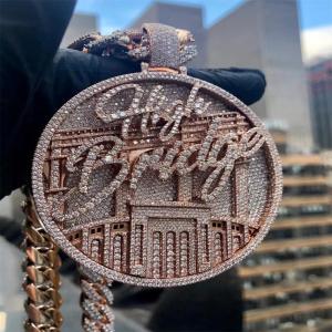 8 Inches Hip Hop Jewelry Mens Letter Pendant Iced Out Hip Hop Chains For Mens