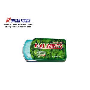 Spearmint Flavor Slide Tin Box Candy With Xylitol Fresh Breath